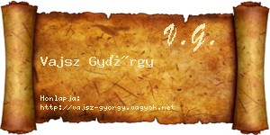 Vajsz György névjegykártya